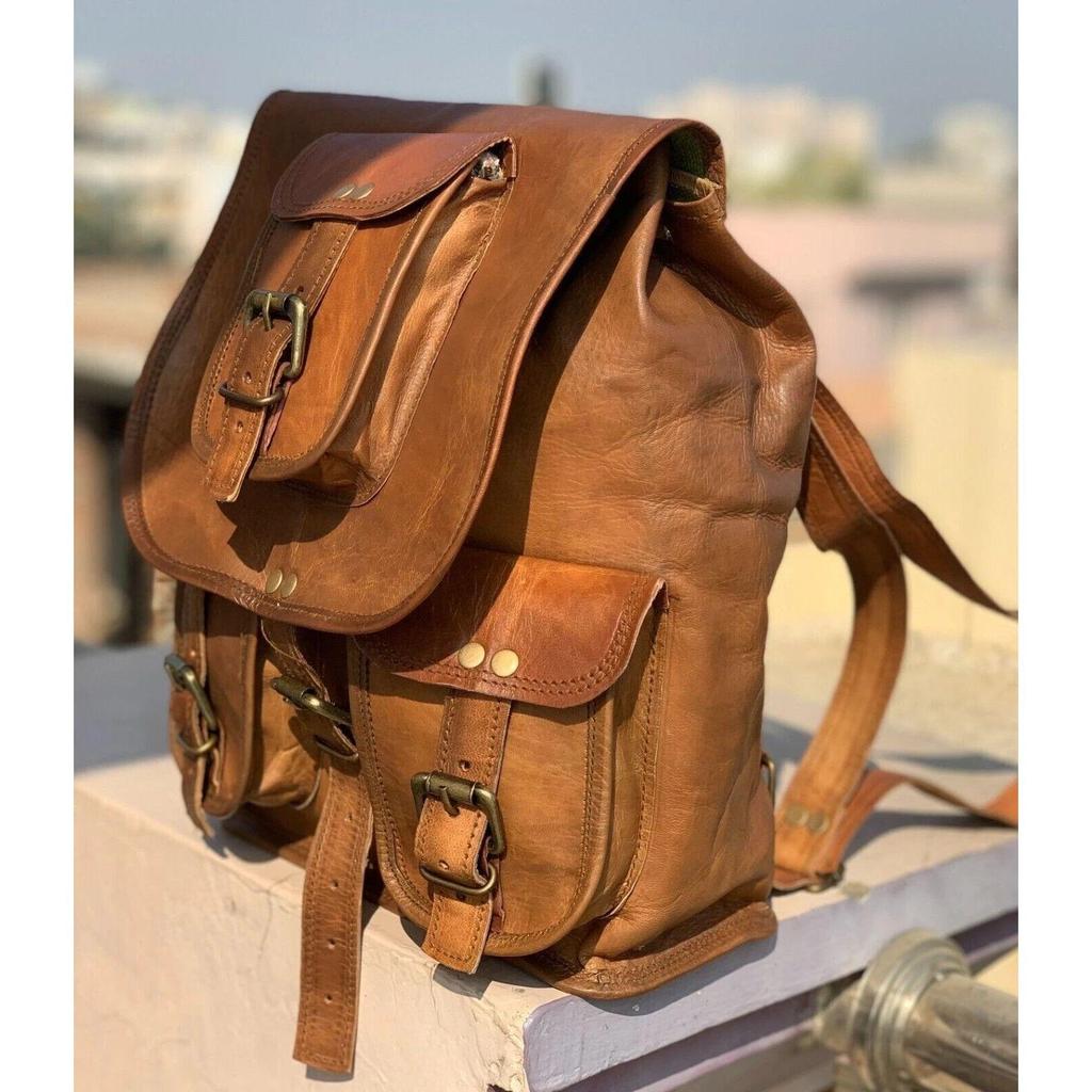 Ručně vyráběný kožený batoh Vintage Brown Backpack Dámský batoh na notebook