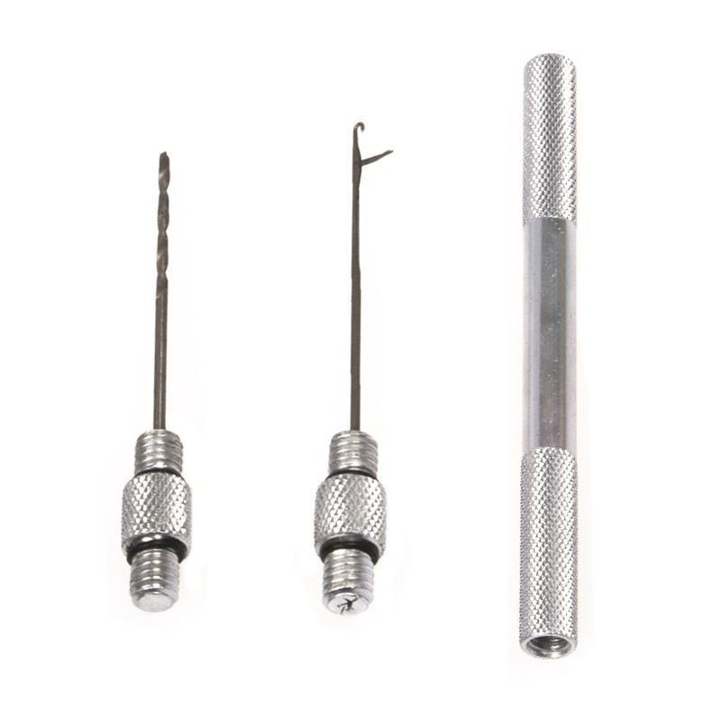 3-In-1 Carp Fishing Rigging Bait Needle Kit Tool Set Bait Boilie Drill Stringer Needle Nonslip Aluminum Alloy Handle