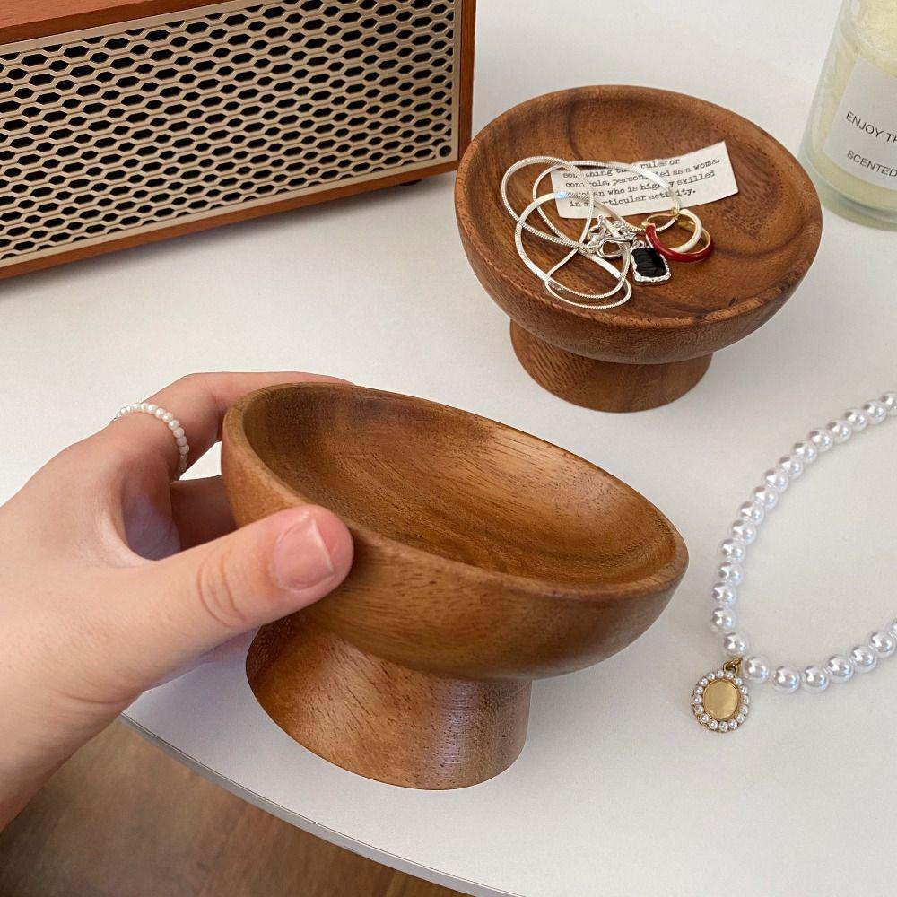 Ear Studs Case Wood Jewelry Display Tray Retro Wooden Fruit Tray  Household Storage