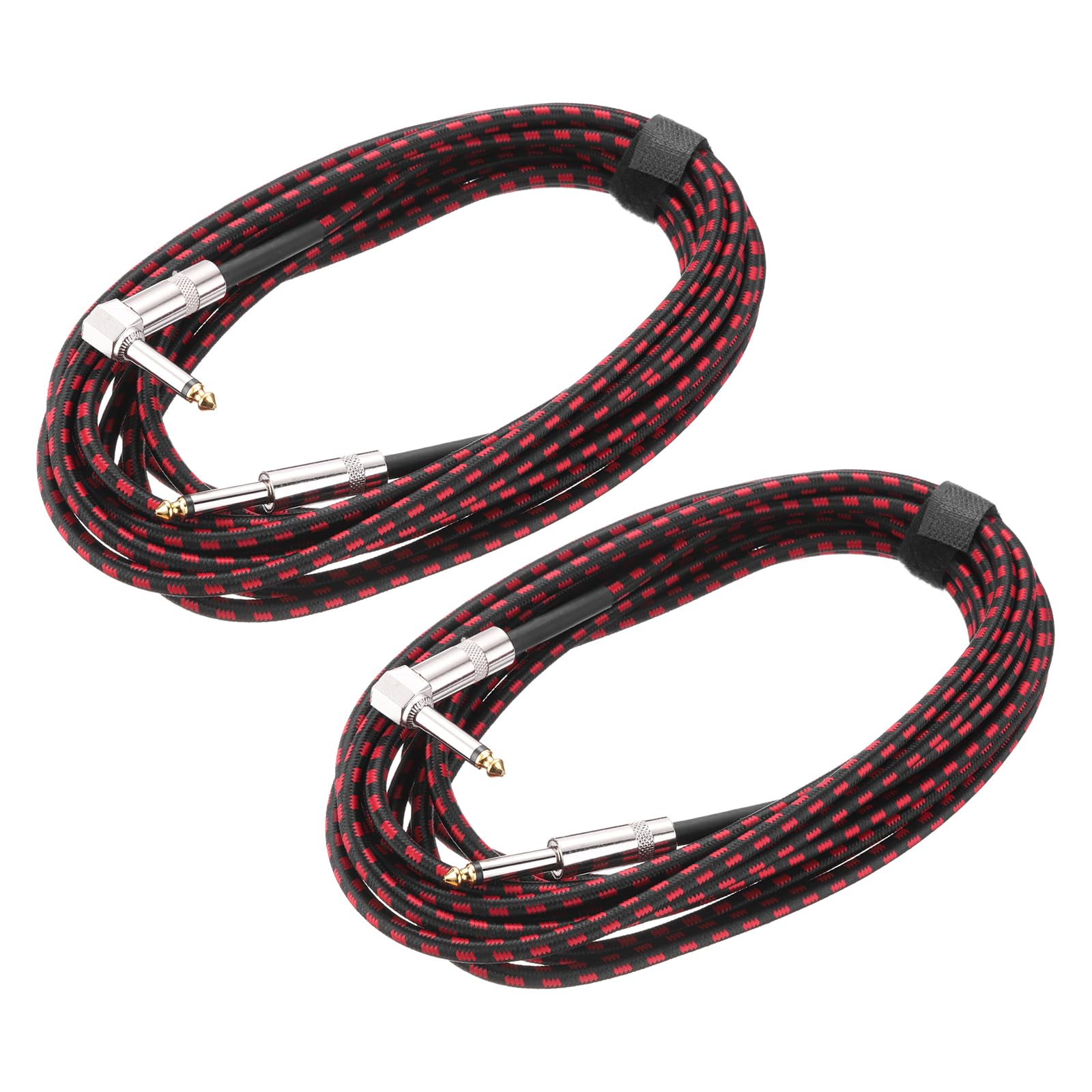 

uxcell 20 футов Инструментальный кабель для гитары, 1/4 на 1/4 6,35 мм Прямой штекер на угловой штекер, Стерео аудио соединительный шнур, Балансная линия для гитары и