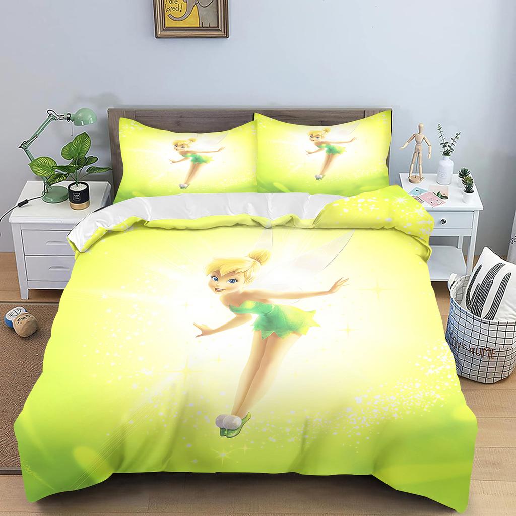 Tinker Bell Duvet Cover Cartoon Digital Printing Home Pillowcase Set Adult Bedroom Children Comforter Bedding