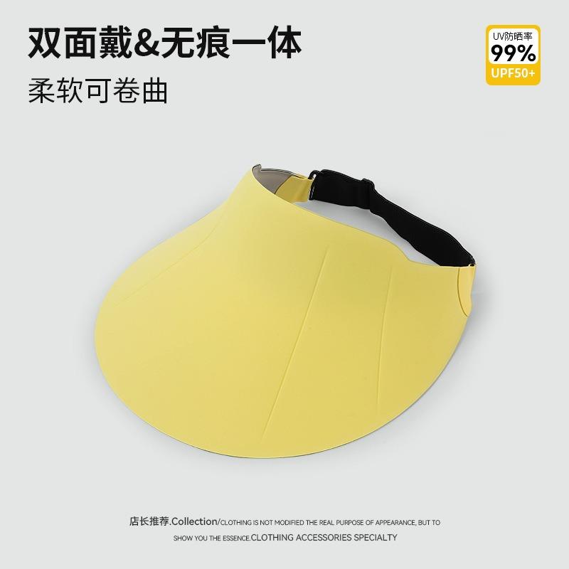 Traceless Ice Silk Hat Women's Sunscreen Sun Hat Outdoor Summer Riding UV Protection Portable Rollable Empty Top Hat
