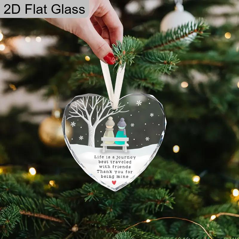 Friendship Keepsake Glass Ornament, Ideal Gift for Friends, Thank You Keepsake, Home Decor, Gift for Friendship Appreciation, Christmas Gift