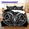 Bettwäsche mit Satansymbol-Muster, Steppbett-Set Bettbezug Kissenbezug Heim-Geburtstagsgeschenk (1 Bettbezug + 2 Kissenbezüge, ohne Füllung)