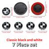 For BMW M 7Pcs Black White Car Front Hood Emblem For BMW X1 X2 X3 X4 Wheel Hub Caps Badge X5 X6 F48 F39 F10 F30 G11 E60 G01 E84 E83 Auto JG8