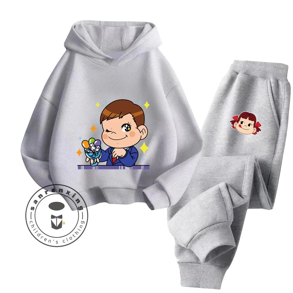 2025 Fujiya Cartoon Personalisiert Super Kawaii Fujiya Kleidung: Entzückend günstiges Hoodie-Set für Kinder für die Freizeit zu Hause und zum Spaß