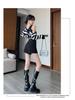 Black Women's High-Waisted A-Line Shorts - 2026 Trendy Spring/Summer Elastic Casual Wide-Leg Hot Pants