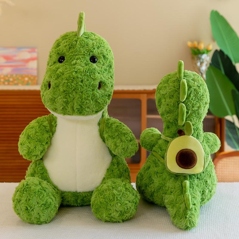 Cute Green Plush Avocado Backpack Toy For Kids Soft And Fluffy Dinosaur Stuffed Animal Pillow