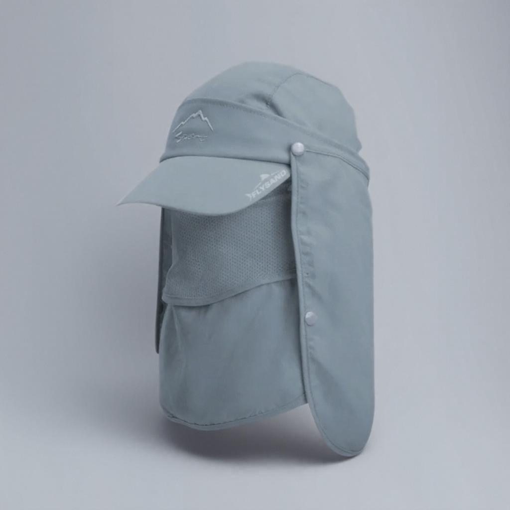 Foldable Sun Visor Hat with Detachable Mosquito Veil Breathable Outdoor Protection for Camping Fishing Hiking