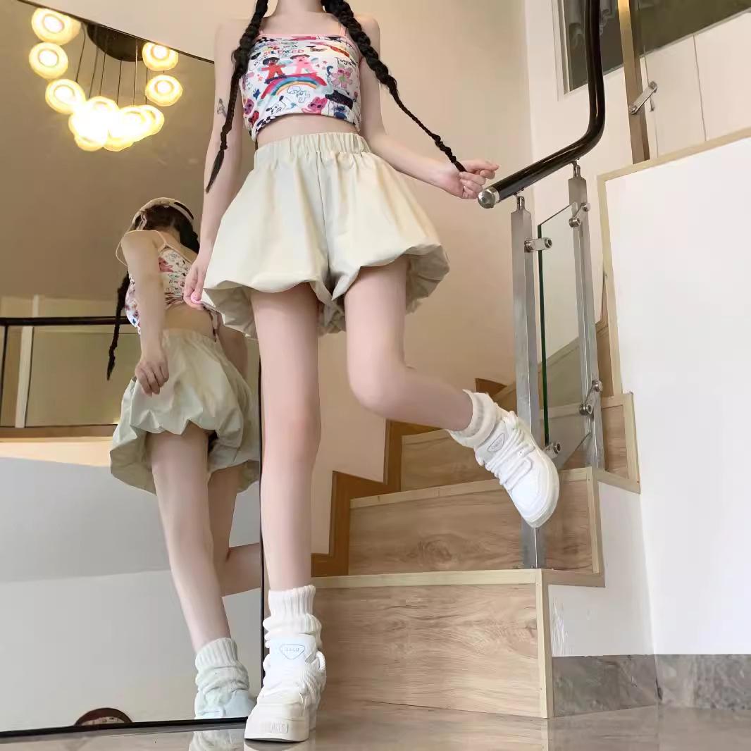 

Summer 2024 Women s High-Waist Fashionable Tulip Harem Pants – Slimming A-Line Puff Skirt Design M белый