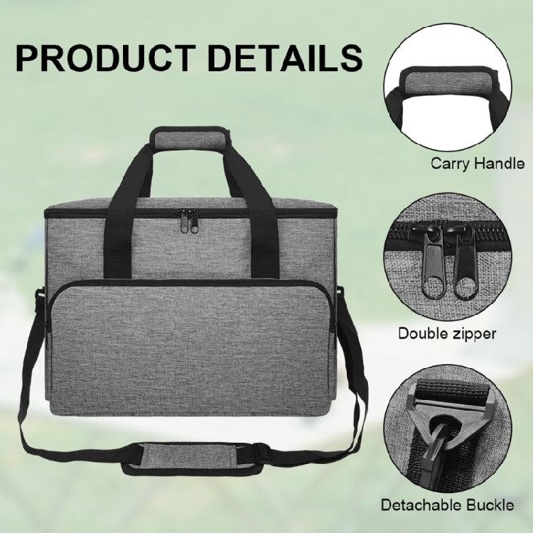 Outdoor Power Station Protective Storage Bag With Double Zipper Pocket Water Resistant Design For Solar Generator