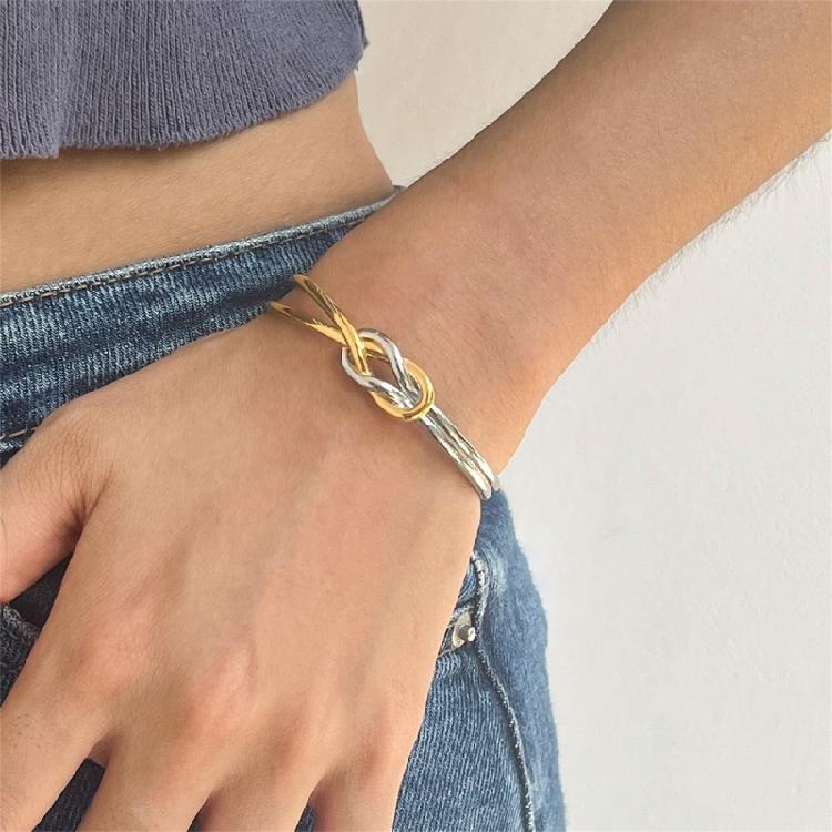 Moderne Edelstahl-Knoten-Armbandkette Verstellbarer Handgelenkschmuck Für Beide Geschlechter Stilvolles Design