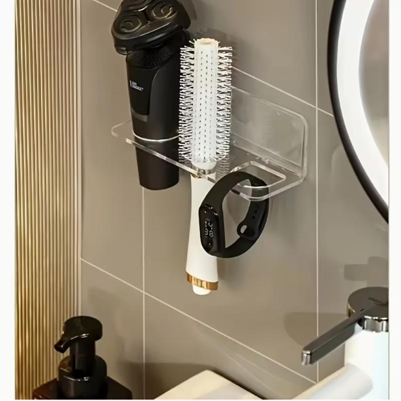 3-hole Acrylic Transparent Storage Rack for Comb Storage Without Drilling Holes. Wall-mounted Hairbrush Rack for Storage