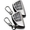 TPU 5-Button Key Fob Cover Case For –2025 GMC Sierra & Chevy Silverado 1500/2500HD/3500HD, 2-Pack, Truck Key Protector Shell (Grey)