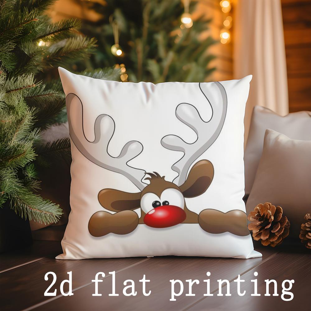 Home Decor Christmas Animal Pattern Pillowcase Suitable For Sofa Bedroom Car Pillow Cover Cushion Rectangular Back Cushion