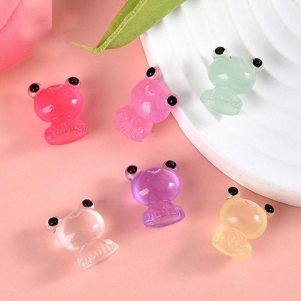Cute Luminous Frog Ornaments Micro Landscape Garden Frogs Miniatures Mini Glow Frogs  Fish Tank