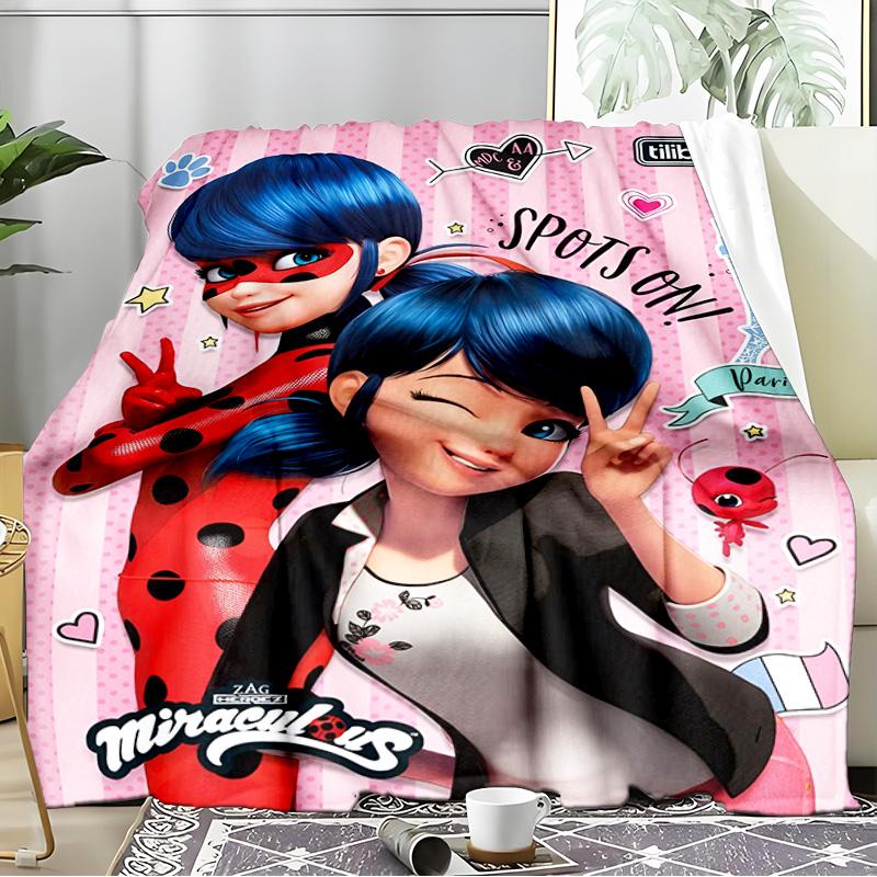 Miraculous Adventures Blanket Flannel Throw for Sofa, Indoor, Camping, Living Room, Office, Chair, And Bed Soft Birthday Gift
