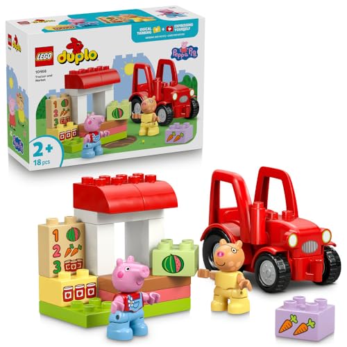 

LEGO Duplo Peppa Pig Tractor Set - Peppa Pig s Market Toy - Birthday Present - Building Blocks - Educational Toy for Boys and Girls - Ages 1.5, 2, 4 -