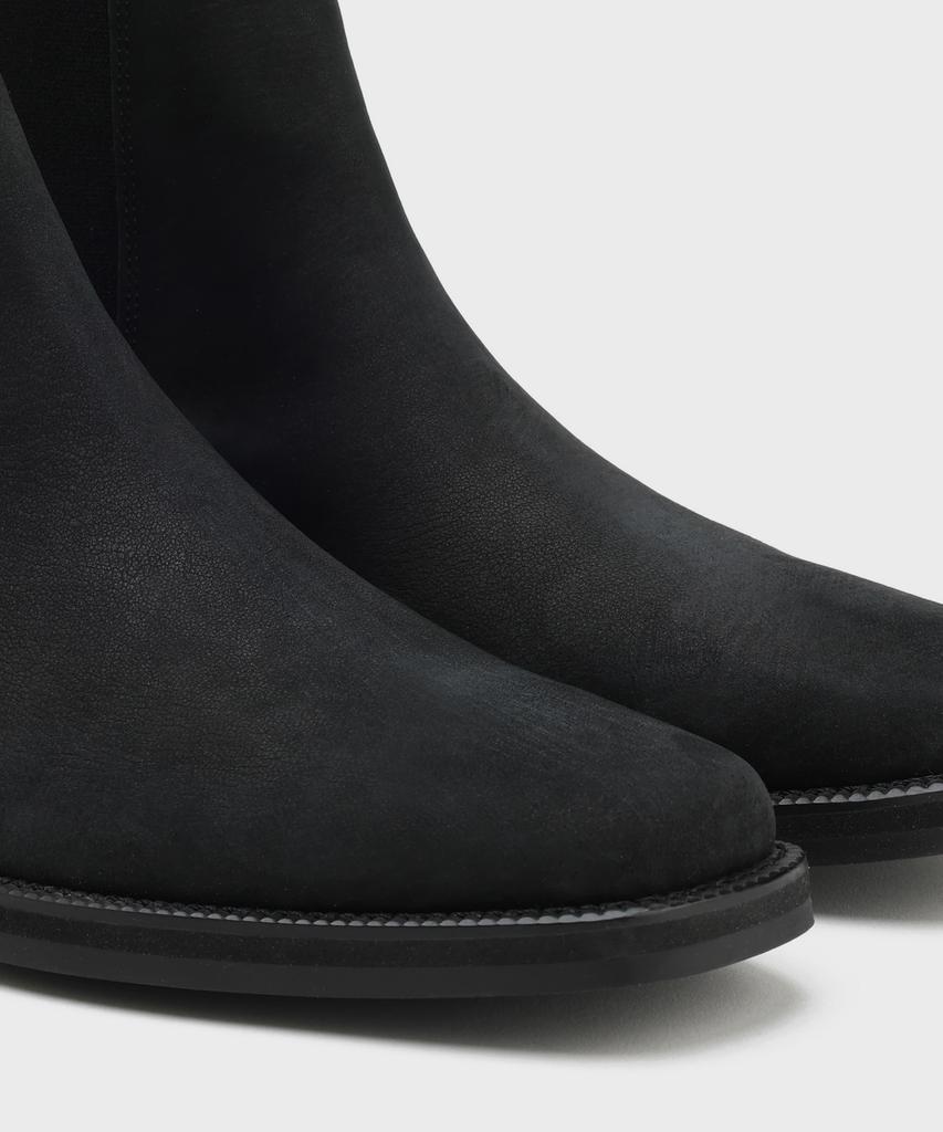 Firenze Atelier [Vibram] Minimal Semi-Square Line Chelsea Boots 7430 [Natural Black]