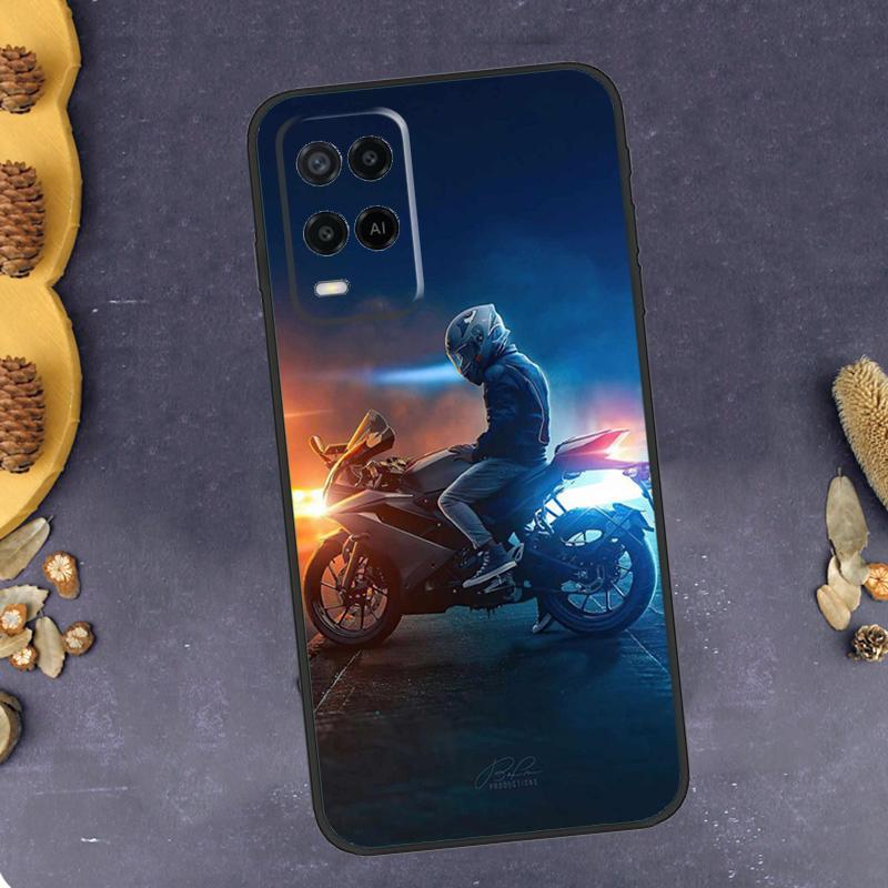 Fashion Motorcycle Man Phone Case For Oppo A78 A38 A58 A74 A15 A80 A60 A40 A94 A54 A98 A18 A16 A76 A96 A17 A77 A57S