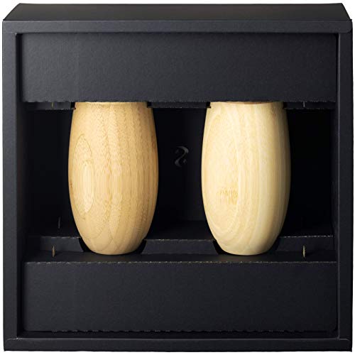 RIVERET Cocoon Tumblers, 330ml, Pair, Bamboo, Dishwasher Safe, White/Brown, RV-120WB