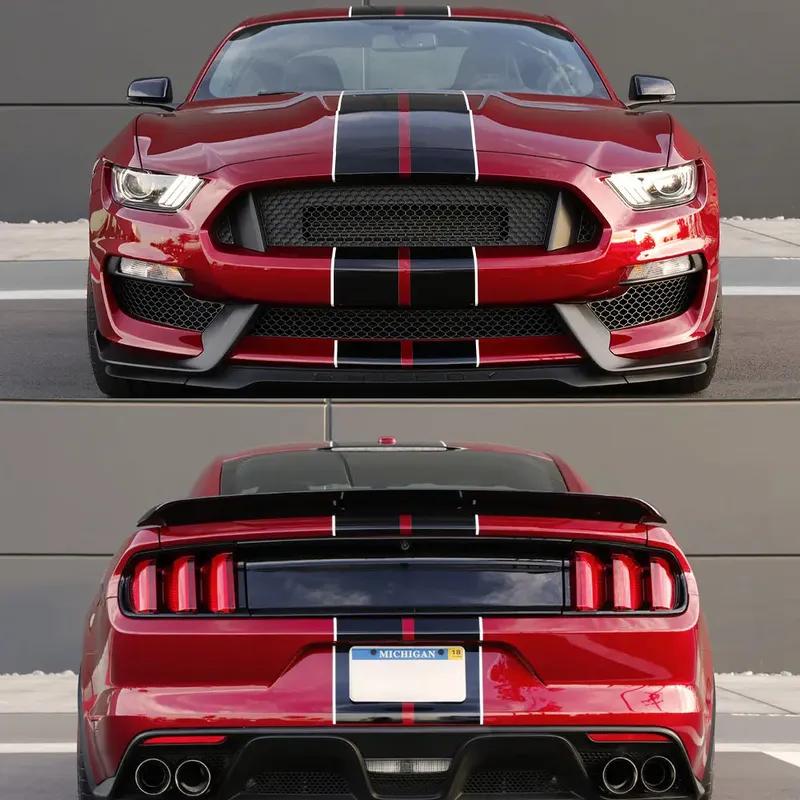 Für Ford Mustang GT500 GT350 GT Autoaufkleber Abziehbilder Grafiken Streifen Vinyl-Kit Auto Haube Bonnet Dach Heck Tuning Zubehör
