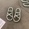 Thick-bottomed set of toe cool slippers for women's summer new outer wear fashion and high-end cross beach sandals