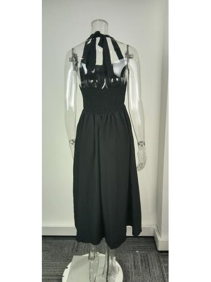 2026 Spring Elegant Spaghetti Strap Backless Dress - European & American Fashion
