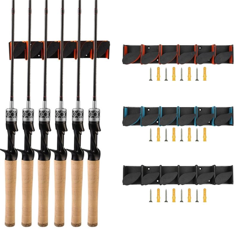 Fishing Poles Rack for Garage Rod Rack Holds Up to 6 Rods, Fishing Rod Holders