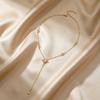 Sexy Rhinestone Long Necklace for Women Gold Color Water Droplet Sun Zircon Pendant Tassel Choker Party Accessories Jewelry Gift