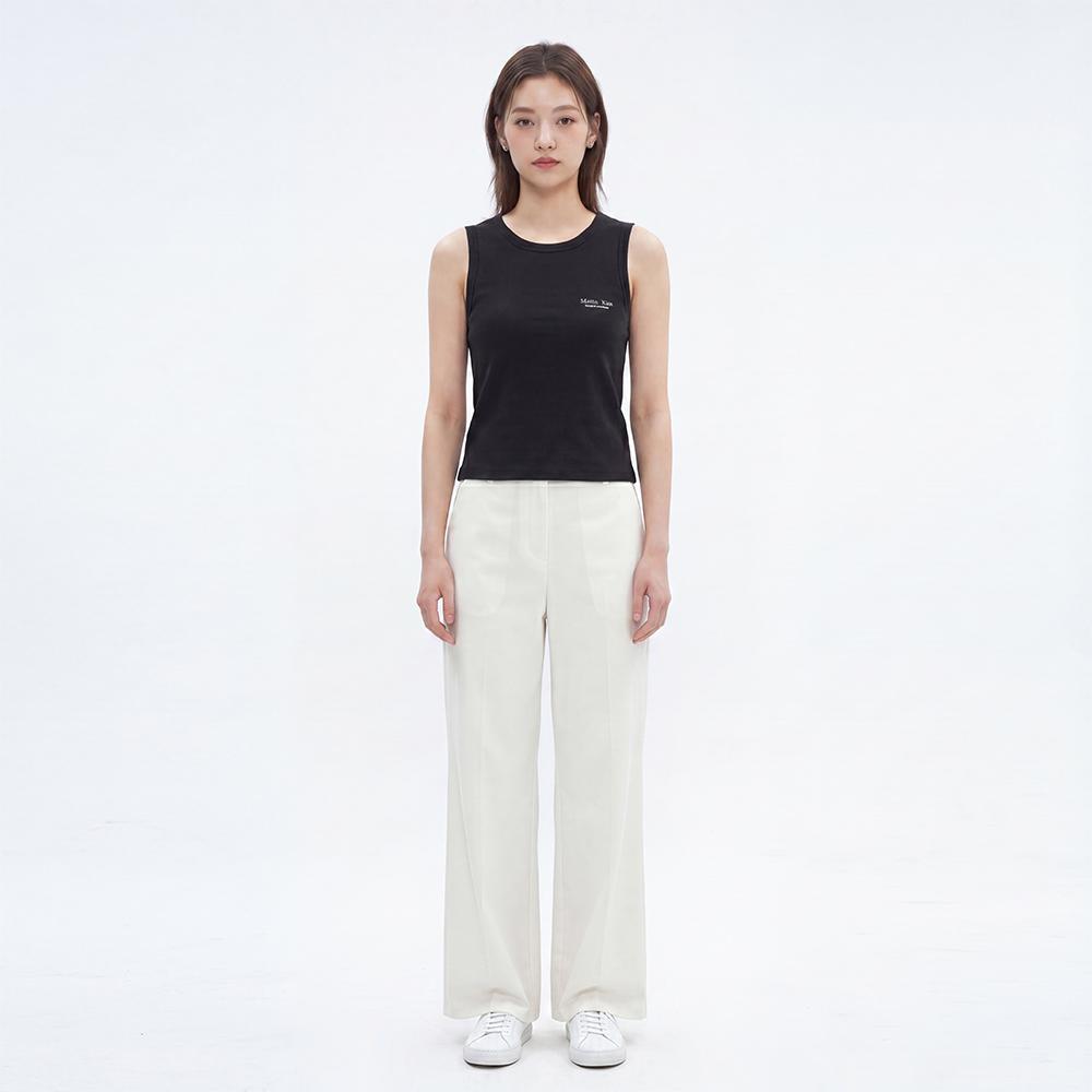 [Matinkim] Small Logo 2-Pack Sleeveless Top in White+Black