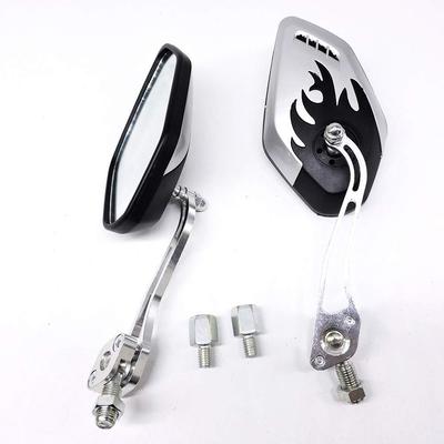 ZSADZS 2pcs/set Universal Motorcycle Rearview Mirror Bike 360 Degree Rotating Motorcycle Bike Scooter Side Mirror 8/10mm (Silver)