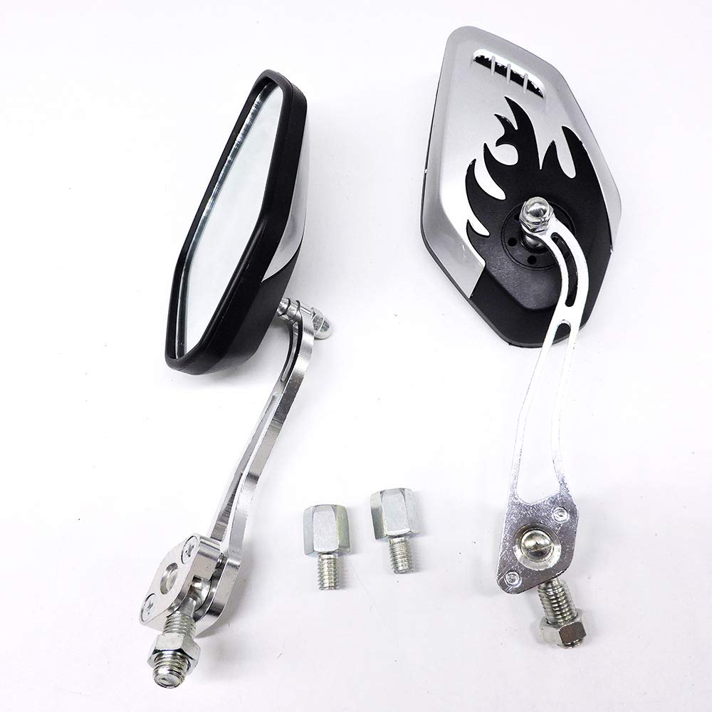 

ZSADZS 2pcs/set Universal Motorcycle Rearview Mirror Bike 360 Degree Rotating Motorcycle Bike Scooter Side Mirror 8/10mm (Silver) medium size серебряный