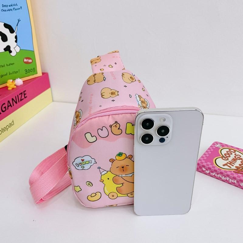Capybara Animal Pattern Single Shoulder Crossbody Chest Bag Fashion Kids Gift