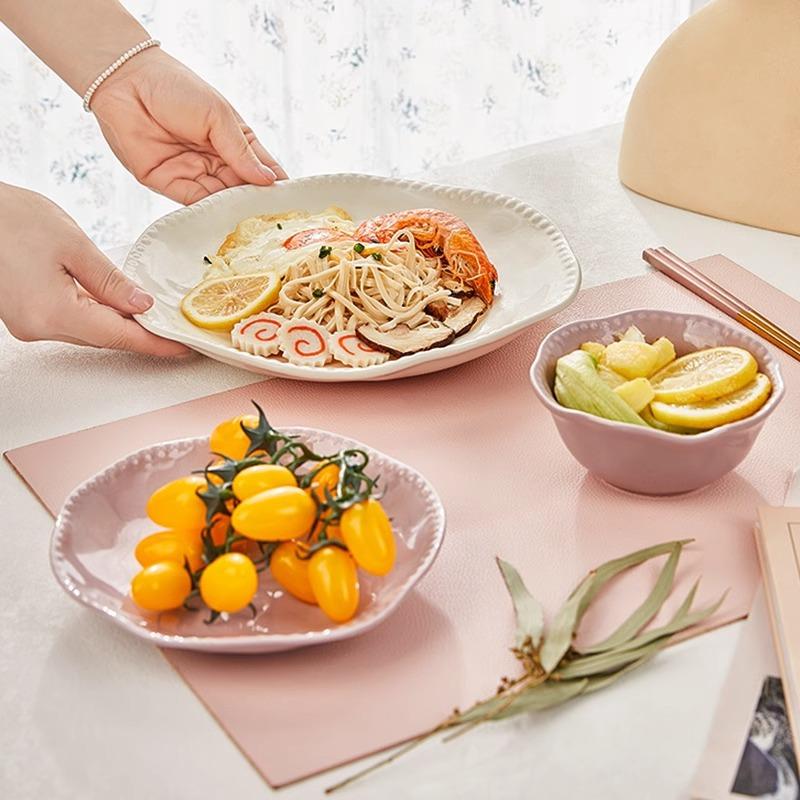 Purple Ceramic Rice Bowl Home New French Tableware 5 Inch 6 Inch Is Particularly Beautiful Dish Set