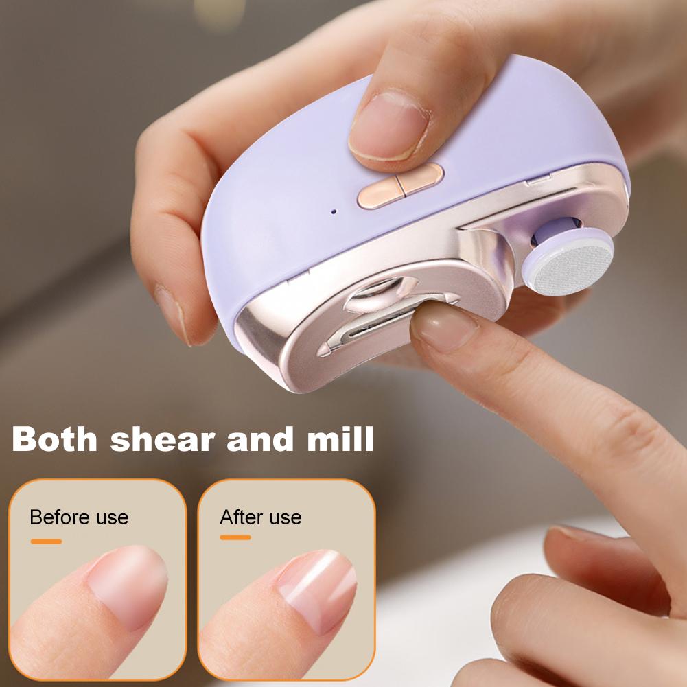 Electric Nail Clipper Safety Automatic Nail Trimmer Rechargeable Nail Cutter Grinding and Polishing with Light for Kids Adults