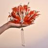 Vintage Chinese Hanfu Hair Crown Fairy Peri Feather Tiara  Hanfu Accessory