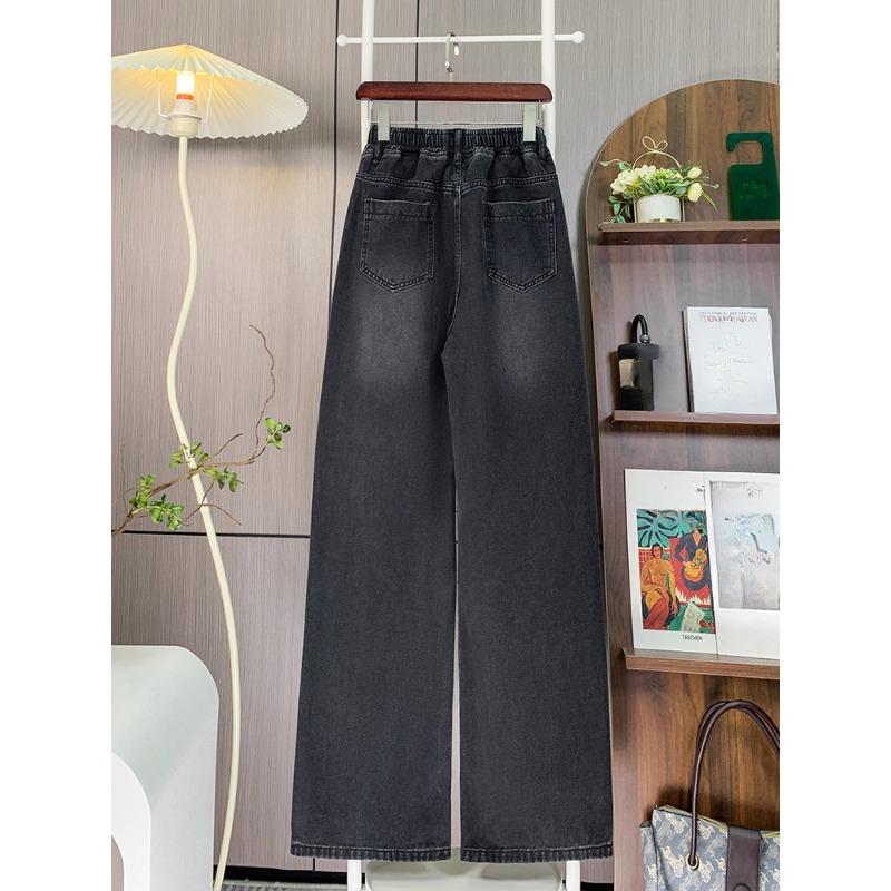 Dimanaf 2025 Übergröße Herbst Blau Basic Elastische Jeans Neue Hose Damen Locker Denim Hose Hose 6XL