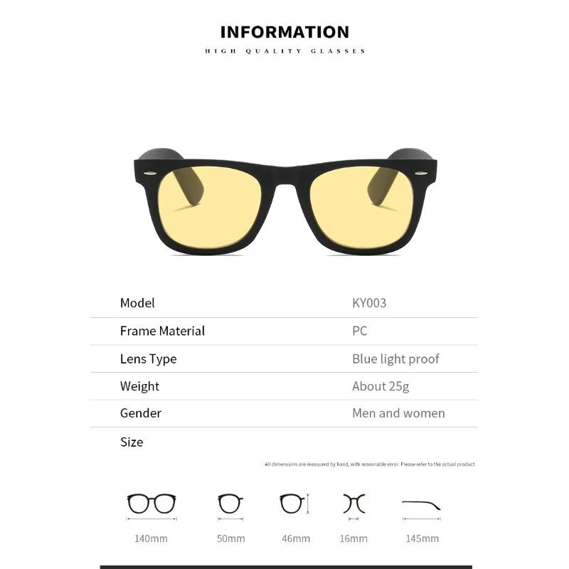 New Fashionable Large Frame Brightening Night Vision Reading Glasses with Anti Blue Light HD UV Protection Presbyopia Glasses