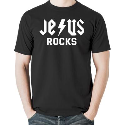 Jesus Rocks Musik Christus Christentum Christlich Religiös T-Shirt Tee Geschenk Neu