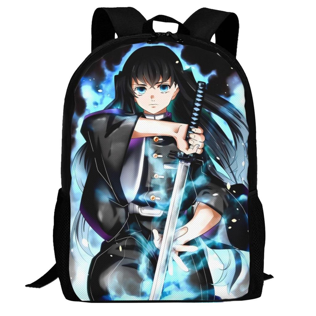 Demon Slayer Anime Backpack Tokitou Muichirou Print Student School Bag Teen Girls Travel Rucksack Casual Daypack Mochila Gift