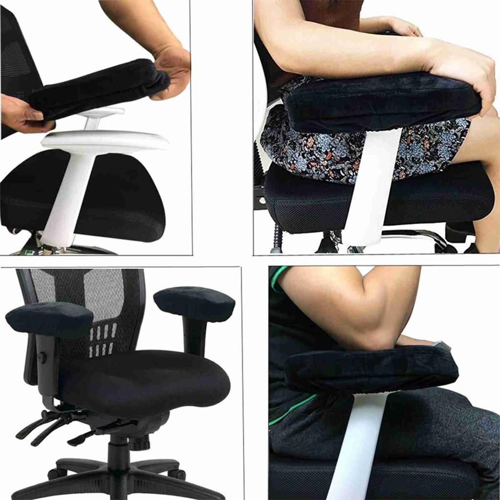 Memory Foam Chair Armrest Office Chair Arm Cushion with Removable Cover for Elbows and Forearms Pressure Relieve