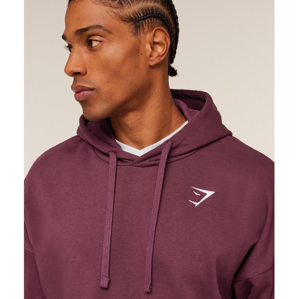 Gymshark Crest Oversized Hoodie Gs Impact Burgundy A5a8o Rcf3