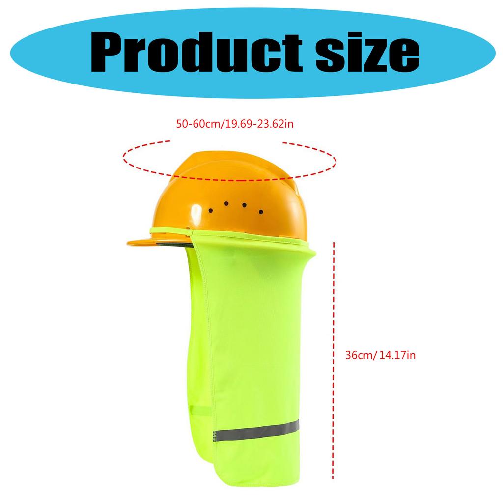 Breathable Construction Helmet Sun Shield Neck Protector 36cm Length for Outdoor Safety Hard Hat Accessories