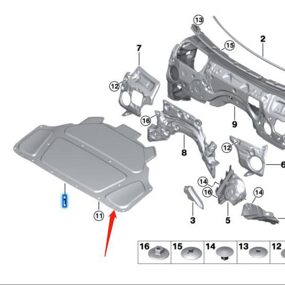BMW 3 Series G20/G28 320i/325i Hood Insulation Cotton - 51487434845.