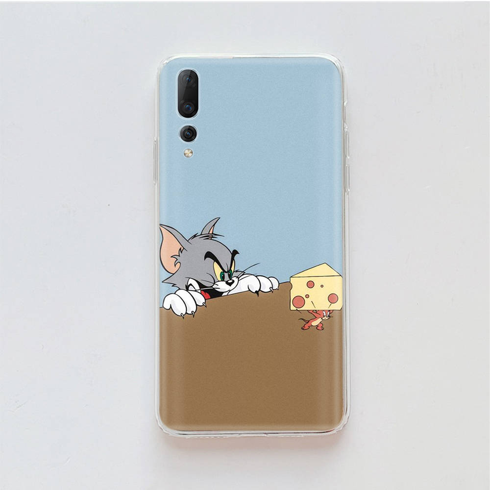 Transparent Case for Samsung A04 A14 A23 M33 M53 Realme 10 9 C35 C55 VIVO X80 Infinix Hot 30 Note 11 Tecno Spark 8P Pro C-45 Tom and Jerry