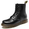 Large Size Couple Men's Medium Top Casual Leather Martin Boots High Top Doctor Outdoor Tooling Leather Boots Fleece