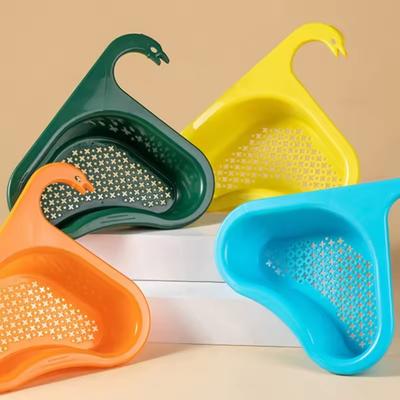 Sink Swan Kosz spustowy Gospodarstwo domowe Bezdotykowy Kuchnia Mycie warzyw Wielofunkcyjny basen Trójkątny plastikowy stojak na filtr do wody