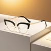 Stylish Anti Blue Light Metal Small Frame Reading Glasses New European and American Trendy Cat Eye Presbyopia Glasses for Women