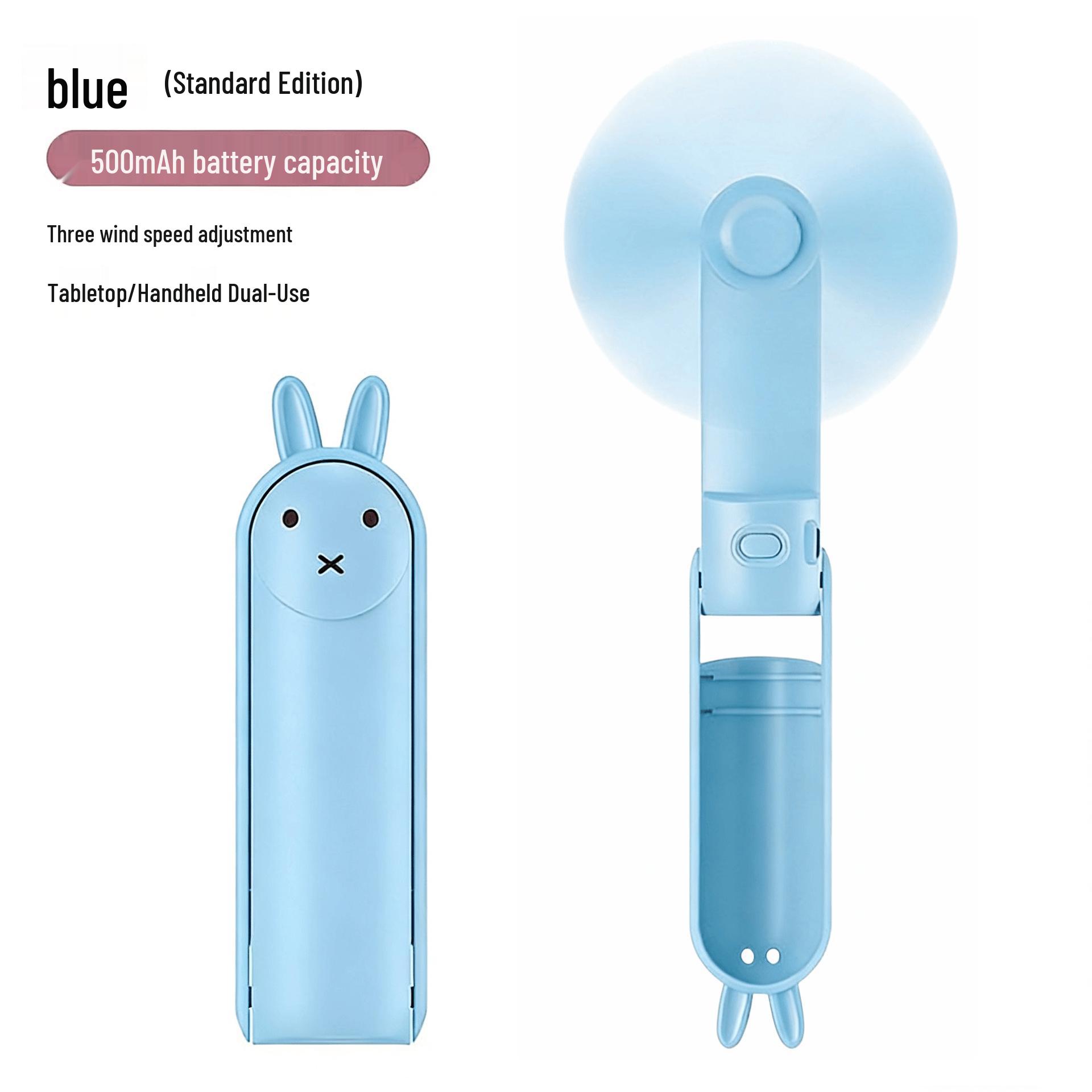 Portable Wireless Charging Mini Fan: Quiet Handheld/Desktop for Home & Students Includes charging cable + color box